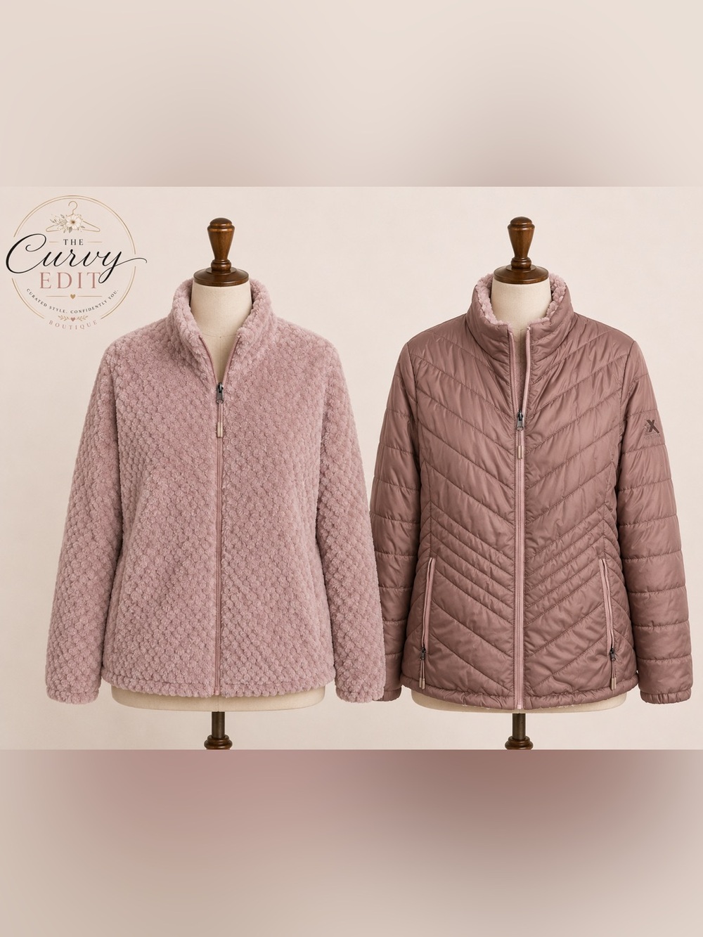 ZeroXposur Reversible Plush & Quilted Jacket Large Mauve Pink Coat Cozy Chic